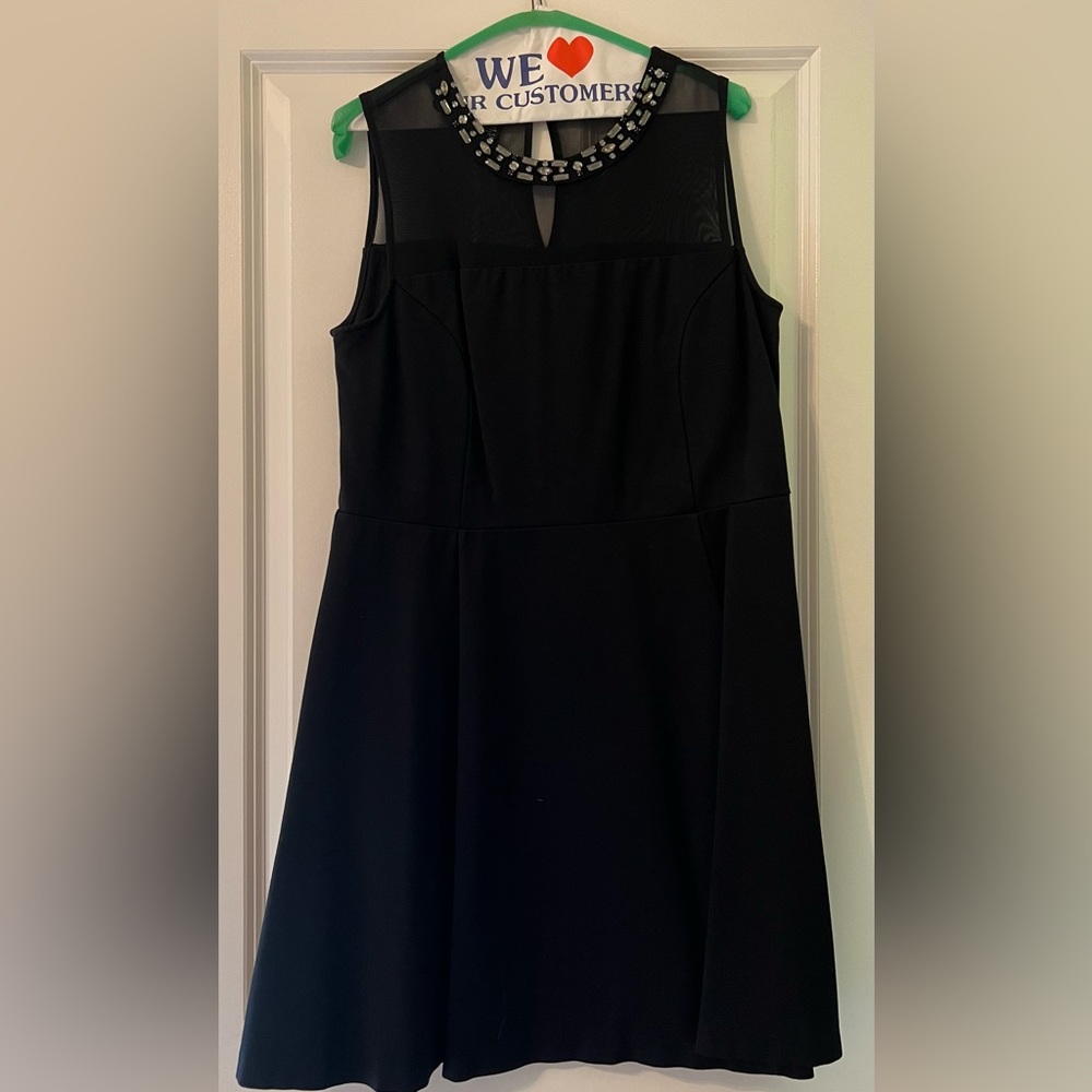 Little Black Dress - very pretty sheer top with rhinestones around the neckline